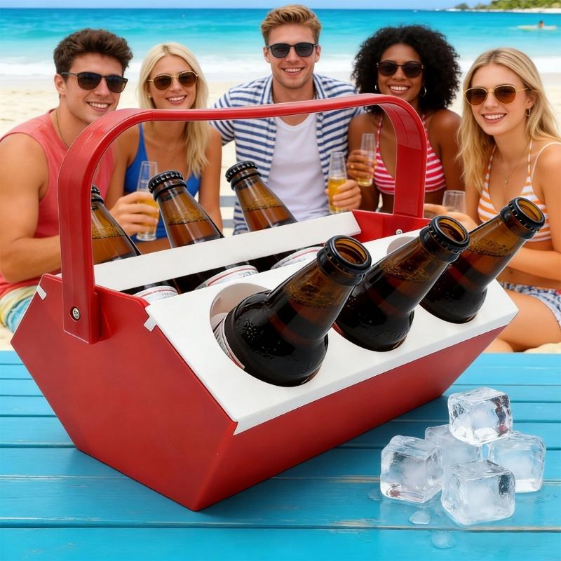 Beer Wine Zone - ビールおよび飲料用の冷蔵ゾーン可動プラスチックトレイが付いている6穴の飲み物容器37JD