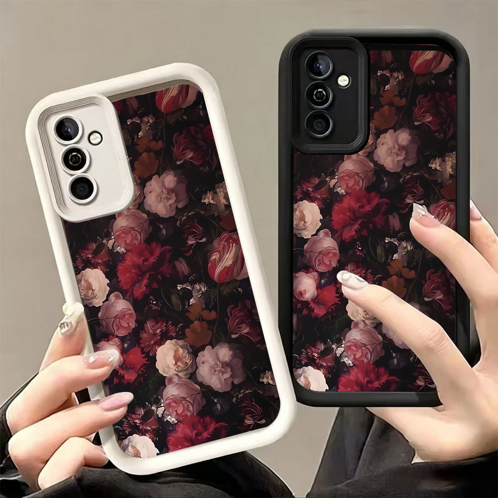 Wine & Beer Emporium - ワインレッドのバラ柄スマホケース Samsung Galaxy A73 A72 A71