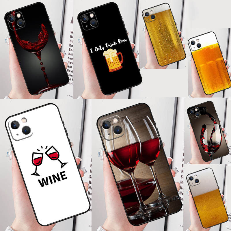 Wine Plus Beer - ドリンクビール赤ワイン電話ケース iphone 16 プロ 15 プロ