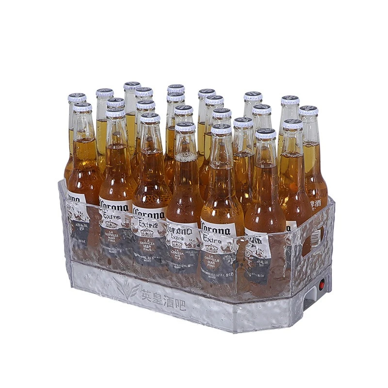 Wine Plus Beer - バーKTV発光ビールフレームナイトクラブLED透明氷封石模様氷模様プラスワイン耐性アイスバケット