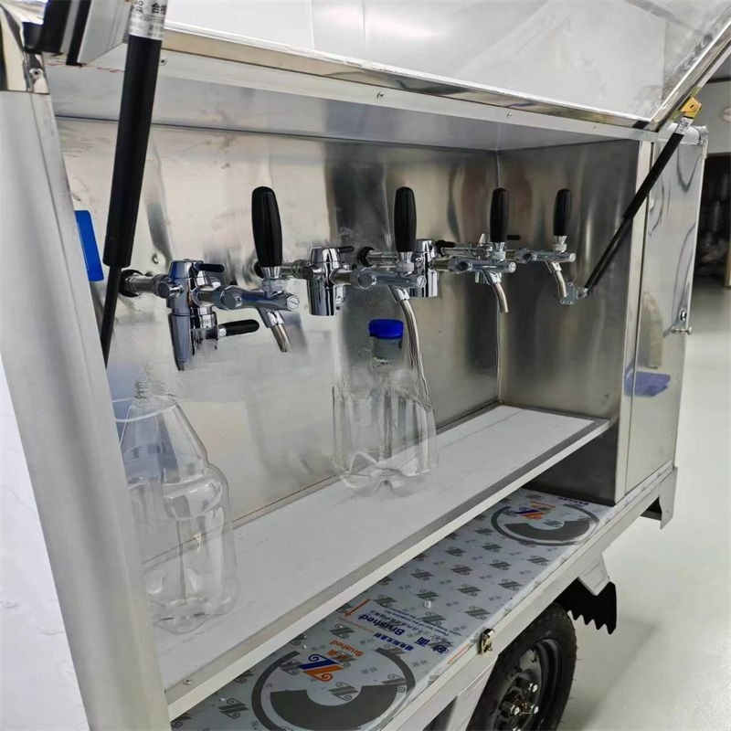 Wine Beer Truck - クラフトビール移動販売三輪ワイントラック屋外屋台フロー60ボルト電圧冷凍コンプレッサー