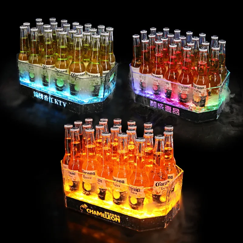 バーKTV発光ビールフレームナイトクラブLED透明氷封石模様 - Wine Plus Beer のレビューと価格