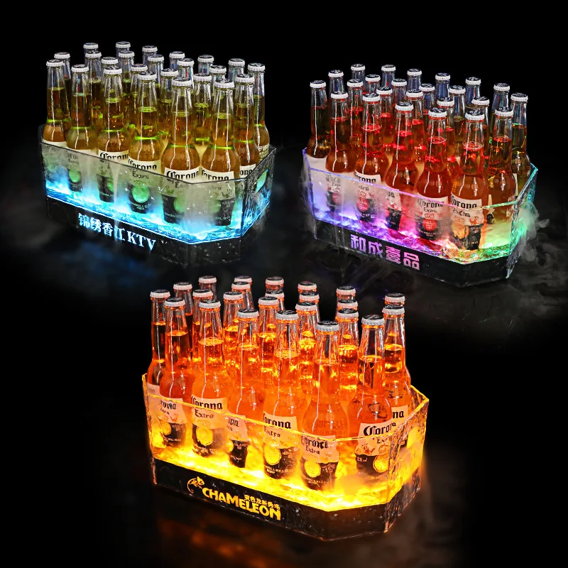 バーKTV発光ビールフレームナイトクラブLED透明氷封石模様 - Wine Plus Beer のレビューと価格