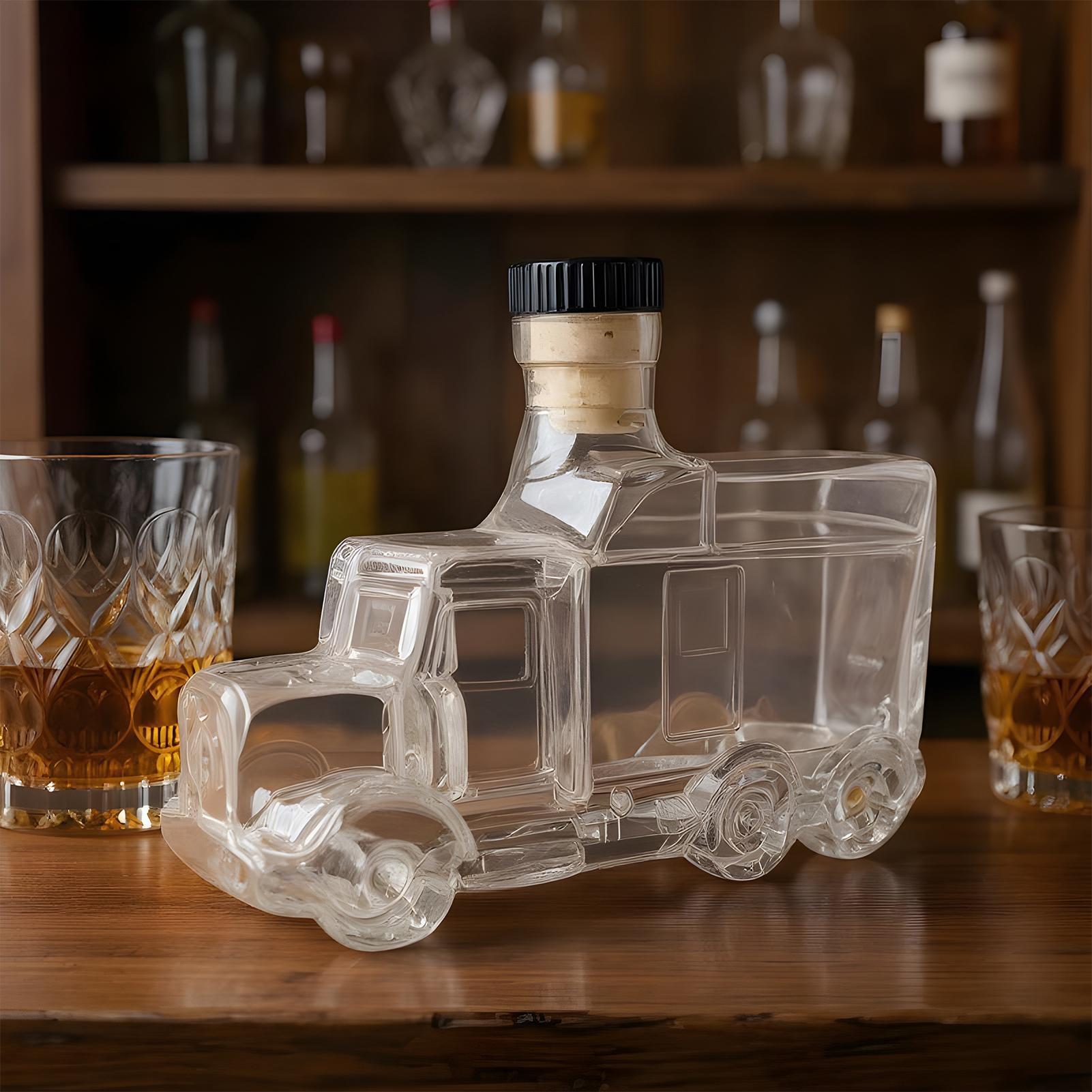 ハーフトラック ウイスキーデカンタ 375ml 車用ガラスワ - Wine Beer Truck のレビューと価格