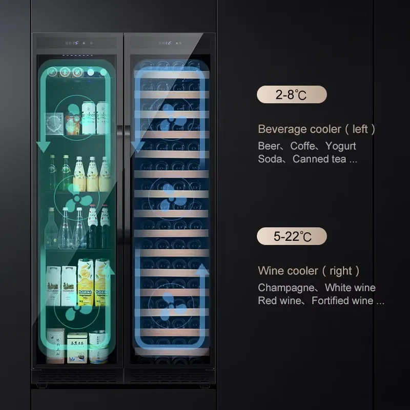 ビルトイン飲料冷蔵庫 ダブルドアワインクーラー 大容量ビール - Beer Wine Zone のレビューと価格