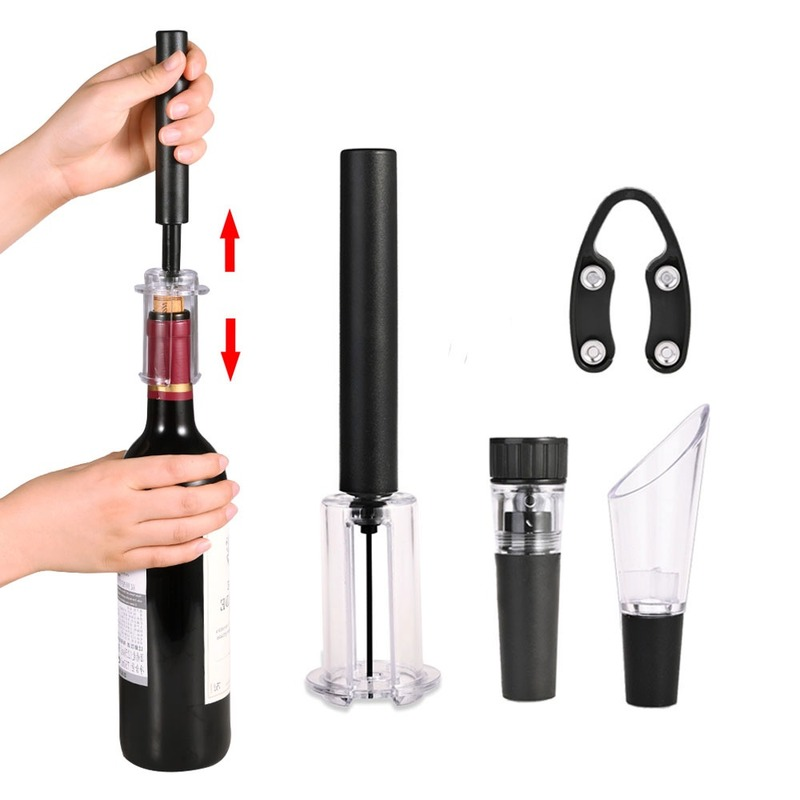 エアポンプワインボトルオープナー空気圧真空ワインストッパービ - Wine Beer Red のレビューと価格