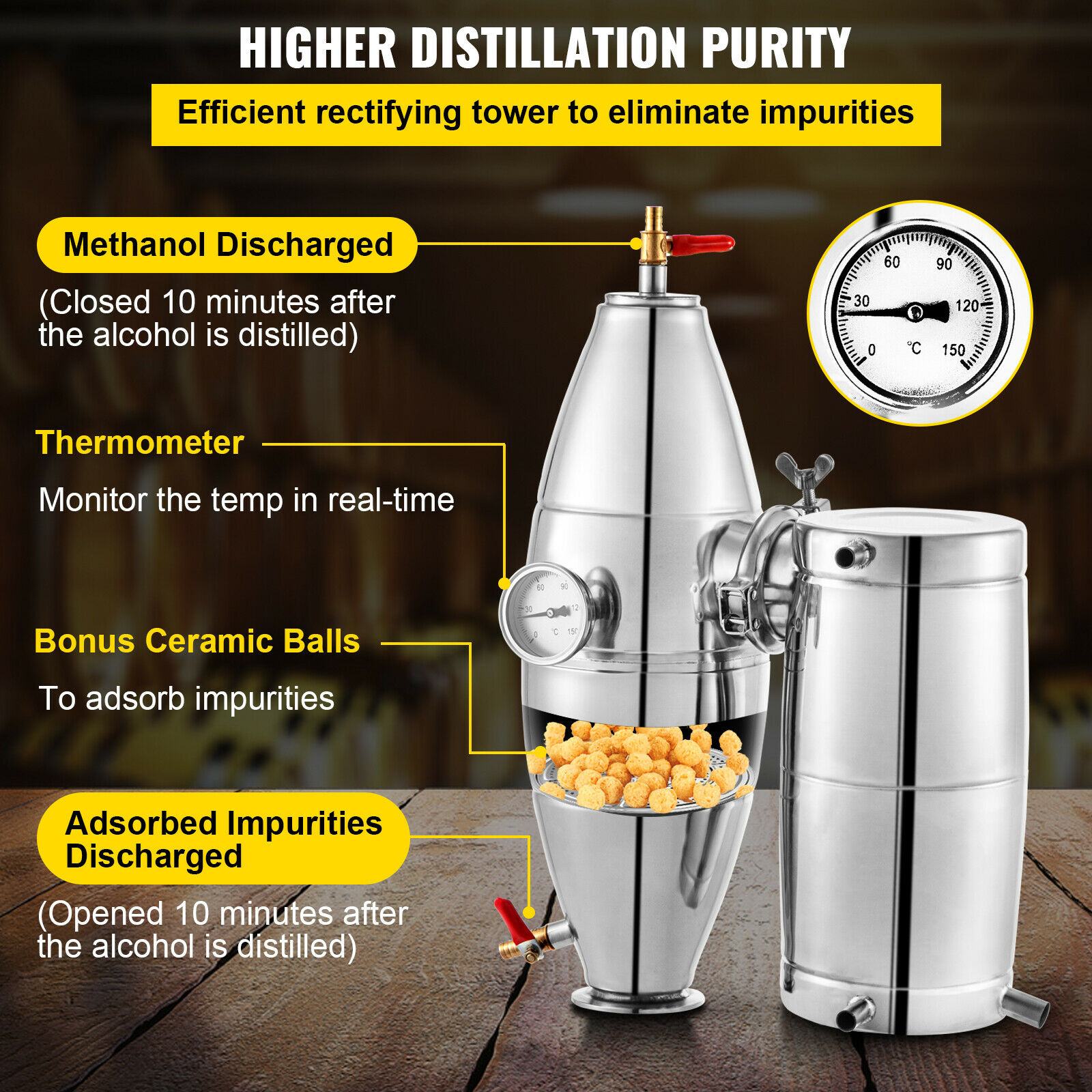SucceBuy 20L-70L アルコール蒸留器マシン ビ - Wine To Beer Alcohol のレビューと価格